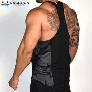 <b>Men's</b> Bodybuilding Fitness <b>Singlets</b> Polyester/Spandex Quick-Dry Breathable High Quality Workout Stringer New Arrival Raccoon - Product Image 3