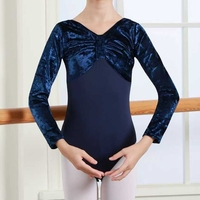 Justaucorps de ballet une pièce en nylon et velours, combinaison patchwork pour l'entraînement, la pratique, la danse et la gymnastique pour filles et enfants