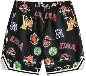 Pantalones Cortos Deportivos de Malla Ecológica con Estampado Gráfico para Hombre, Moda Casual, Frescos para Verano, Estilo Urbano, para Baloncesto - Product Image 3