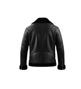 Chaqueta de Cuero de Alta Calidad para Hombre, Cuero Vacuno Genuino, Forro de Piel Sintética, Chaqueta con Cuello 2025 - Product Image 4