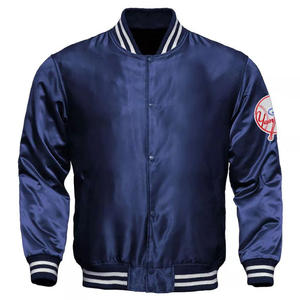 Chaqueta de satén de béisbol personalizada para hombre, ropa de invierno de alta calidad con logotipo del fabricante, precio al por mayor de longitud larga - Product Image 1