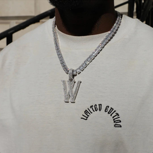 Moda Hip-Hop joyería Iced Out 925 Plata letra nombre colgante Vvs Moissanite colgante para hombres joyería - Product Image 5