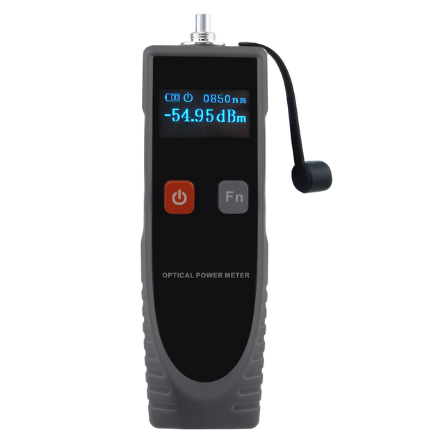 Digital Optical Power Meter 6 Optic Wave Length with Cable Tester Function and FC Converter for FC SC ST Interface Gray Color