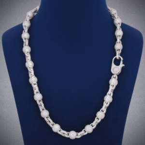Collar de Cadena de Bolas con Diamantes de Moissanita VVS, Collar con Dije de Joyería de Moda Hip Hop Personalizado para Hombre, Cadena de Plata 925 - Product Image 1