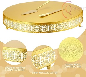 Elegante Soporte para Tartas de Metal con Bordes Lisos, Ideal para Exhibir Tartas y Dulces - Product Image 3