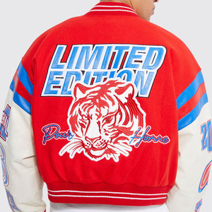 แจ็กเก็ตเบสบอลสไตล์สตรีทแวร์สำหรับผู้ชายผู้หญิงเสื้อทีมตัวแทนตัวแทนทหารทีมโรงเรียนปักโลโก้ - Product Image 3