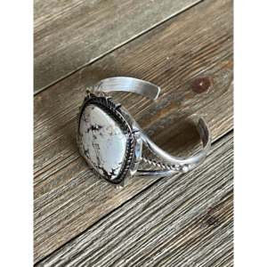 Eddie Secatero Wild Horse & Sterling Silver Fashion Cuff Bracelet - Product Image 4