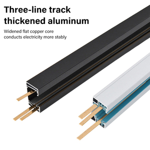 3線式アルミ製LEDトラックガイドレール、モダンデザイン、長さ1m、1.5m、2m、白/黒、小売店向け、CRI 90、3年保証 - Product Image 2