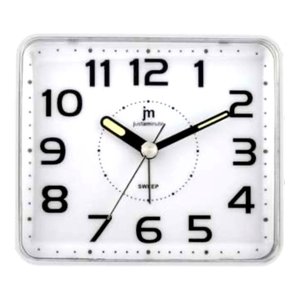 Reloj Despertador Blanco JUSTAMINUTE JA7081B con Función de Repetición para Escritorios y Mesas, Línea de Productos Lowell - Product Image 1