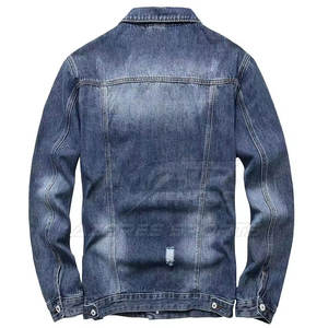 Veste en jean pour homme, coupe classique slim, manches longues, style urbain tendance, veste en jean pour homme, coupe slim, manches longues, élégante, à porter au quotidien - Product Image 2