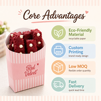 Boîte à biscuits en kraft personnalisée écologique, pour desserts, brownies, bâtonnets de churros, emballage alimentaire de qualité supérieure avec logo OEM