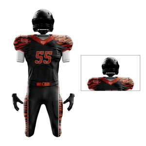 Uniforme de fútbol americano hecho a medida al mejor precio al por mayor transpirable de secado rápido diseño de talla grande equipo personalizado impresión por sublimación - Product Image 4