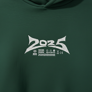 เสื้อมีฮู้ดโอเวอร์ไซส์สีเขียวเข้มพิมพ์ลายสำหรับเล่นกีฬาแบบคอนเน็คติคัท - Product Image 2