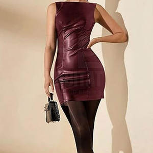 Vestido de Cuero para Mujer, Estilo Oficina, Vestido de Cuero Moderno para el Trabajo, a un Precio Razonable - Product Image 4