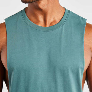 เสื้อกล้ามผ้าฝ้ายระบายอากาศ ป้องกันรังสียูวี สไตล์ไฮสตรีท สวมใส่สบาย เสื้อกล้ามผู้ชาย แขนกุด เสื้อกล้ามออกกำลังกายทรงหลวมสำหรับผู้ชาย - Product Image 5