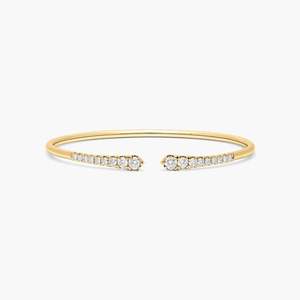 Diamond <b>Fashion</b> <b>Cuff</b> <b>Bracelet</b> in Solid Gold with Multiple Metal Tones - Product Image 3