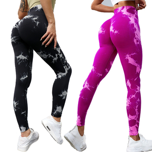 OEM Logo personnalisé Leggings pour femmes Butt Lifting Workout Tie Dye Pantalon de yoga taille haute Leggings personnalisés pour les femmes - Product Image 1