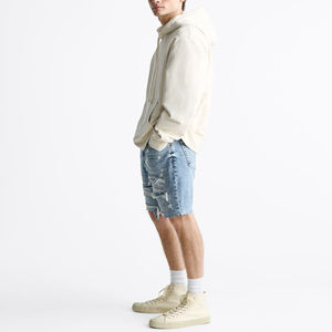 Custom 2024 Jeans Men's Clothing Fashion <b>Ripped</b> Patch Men Pants Straight <b>Denim</b> Jean <b>Shorts</b> Men Wholesale Best Design OEM - Product Image 4