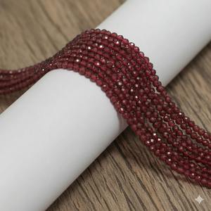 ลูกปัดโกเมนธรรมชาติทรงกลมขนาด 2 มม. คุณภาพดีที่สุดสำหรับงาน DIY เครื่องประดับ - Product Image 1