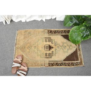 Tapis vintage, petit tapis de 1,7 x 2,8 pieds, tapis persan brun - Product Image 5