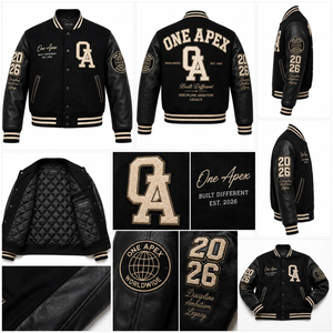 Blouson universitaire premium en cuir noir avec corps en laine et patchs brodés, style bomber, streetwear universitaire, fabricants OEM ODM - Product Image 5