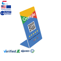 Acrílico transparente NFC Review Google rating tap Card NFC QR code stand menu