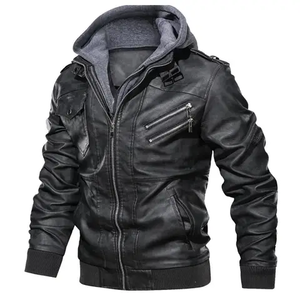 Chaqueta de cuero informal para hombre, logotipo personalizado, diseñador en blanco, chaqueta de talla grande pura para hombre, suministro 2025 - Product Image 4