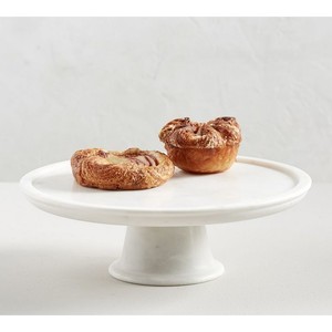 Exigeable Pierre Marbre Décoration Maison Cadeau Blanc Rond Alimentaire Gâteau Au Chocolat Dissert Marbre À Niveaux Plateau De Service base en bois - Product Image 4