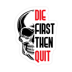 Troquel de alta calidad primero y luego dejar de fumar | Pegatinas de casco | Vinilo PVC | 2x2,5 | Impermeable | Anti-UV | Forma personalizada | Promocional - Product Image 1