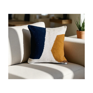 Cojín Moderno de 16x16 Pulgadas, 100% Algodón, Amarillo, con Bordado Tufted, Tintes Libres de Azo, para Suministro al por Mayor, Entrega Rápida y Pedidos de Fábrica - Product Image 5