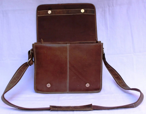 Sac messager en cuir véritable avec bandoulière réglable et fermeture à rabat, style classique pour femme, usage quotidien - Product Image 5
