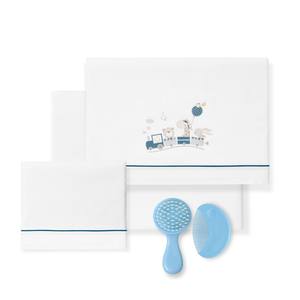 Juego de Ropa de Cama para Bebé con Diseño de Jirafa, 3 Piezas, 100% Algodón, Técnica de Tejido Cepillado y Patrón de Dibujos Animados para tu Pequeño - Product Image 1