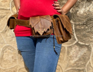 เข็มขัดหนังแท้ทำมือ กระเป๋าคาดเอวอเนกประสงค์ ขายดี คุณภาพสูง เหมาะสำหรับงานเทศกาล กระเป๋าคาดเอวหลายช่องสำหรับผู้หญิง - Product Image 4