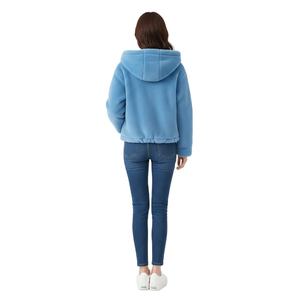 Veste à capuche décontractée pour femme, effet fourrure artificielle, 100 % polyester, doublure cachemire, teinte en pièce, idéale pour l'hiver - Product Image 3