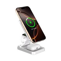 Stasiun Pengisian Daya Nirkabel Standar 3 in 1 Magnetik Bersertifikasi Qi2 Lipat ABS 15W Model C42 untuk Jam Tangan