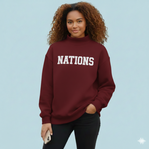 Custom Logo Printed Front Women's Winter Knitted <b>Mock</b> Neck Turtle Neck Casual Solid Color 360g Eco-Friendly Sweatshirt - Product Image 1