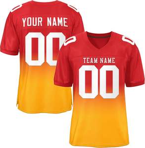 Camiseta de fútbol americano de alta calidad, antiolor y resistente a las bacterias, tela duradera y transpirable, mangas a rayas, equipos de talla grande - Product Image 5