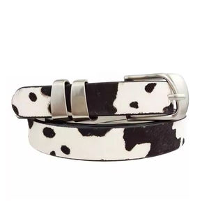 Ceintures en poils de vache de haute qualité, best-sellers, sur une ceinture en cuir de vache véritable élégante, ceinture marron pour femmes et hommes au prix d'usine - Product Image 2