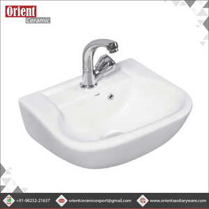 Fabricante indio genuino que vende alta calidad, nuevo diseñador, artículos sanitarios colgados en la pared, lavabo de mano de cerámica blanca - Product Image 2