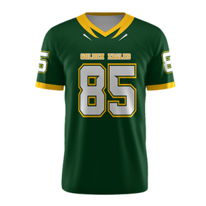 Camiseta de fútbol americano sublimada Teamwear, diseño personalizado, tela de secado rápido, camiseta de uniforme juvenil, camisetas de fútbol - Product Image 3