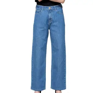 Femmes 100% Cotton Jeans Pant's Wide Leg High Quality Women Jeans pants