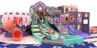 Aire de jeux intérieure de forme ronde pour enfants, divertissement familial, aire de jeux souple pour tout-petits