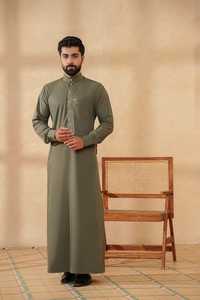 Prix de gros, différentes tailles, thobe musulman islamique pour hommes, jubba thobe, grande taille, vêtements pour hommes de Dubaï - Product Image 6