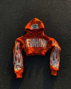 เสื้อฮู้ดแฟชั่นสำหรับผู้ชายทรงโอเวอร์ไซส์พิมพ์ลายจอยาวแบบสวมหัว - Product Image 5