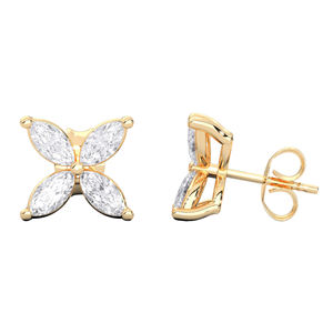 ต่างหูเพชรทรงมาร์คีส์แบบยั่งยืนระดับพรีเมียมสำหรับผู้หญิง ชุบทอง ดีไซน์คลาสสิก เหมาะสำหรับงานแต่งงาน งานครบรอบ และงานปาร์ตี้ - Product Image 6