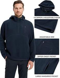 เสื้อมีฮู้ดลำลองสำหรับผู้ชาย, เสื้อฮู้ดลำลองสีพื้นใส่ได้พอดีตัวสำหรับฤดูหนาวของผู้ชาย - Product Image 3