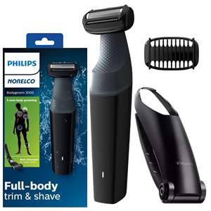 Afeitadora corporal y recortadora de vello a prueba de agua para hombre con accesorio de cuchilla de cerámica para la espalda incluido - Product Image 6