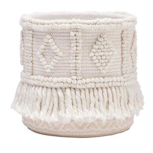 Cesta de almacenamiento tejida a mano Bohemia elegante, cesta plegable para niños, técnica de tejido plano de algodón tejido a mano, fábrica directa por ITHL - Product Image 4