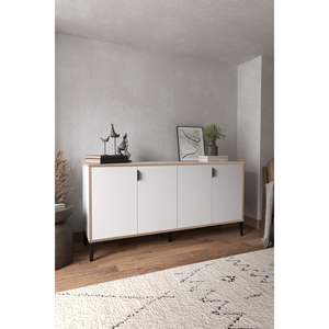 Gabinete de consola de melamina de 4 niveles elegante y elegante Arden | Mesa de consola de entrada moderna para uso en sala de estar, pasillo u oficina - Product Image 6