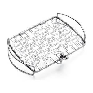 Grille de barbecue en acier inoxydable pour poisson (46x28x5.6cm) - Accessoire de barbecue chromé poli - Product Image 1